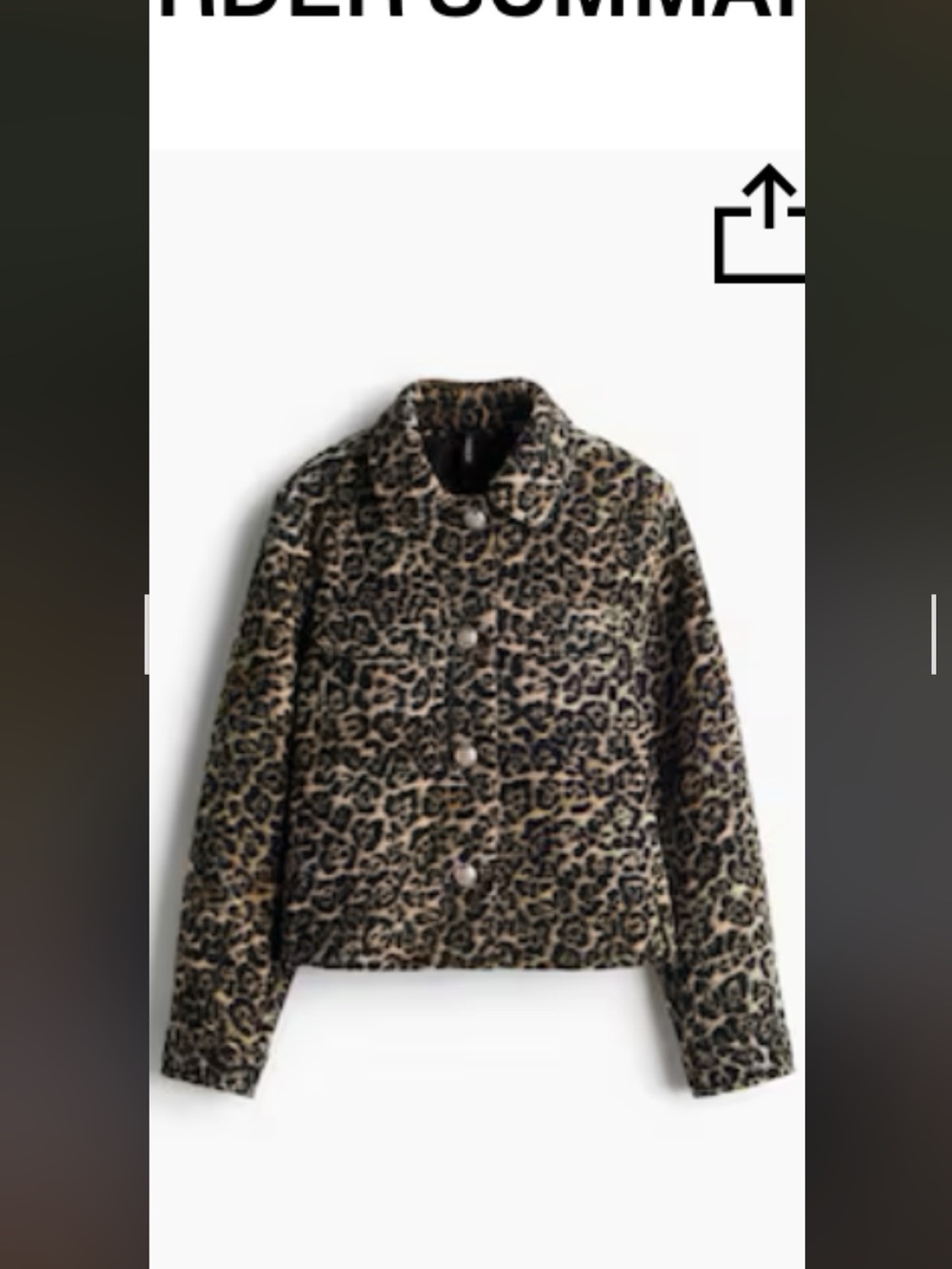 H&M Leopard Print Jean Jacket in Brown and Black